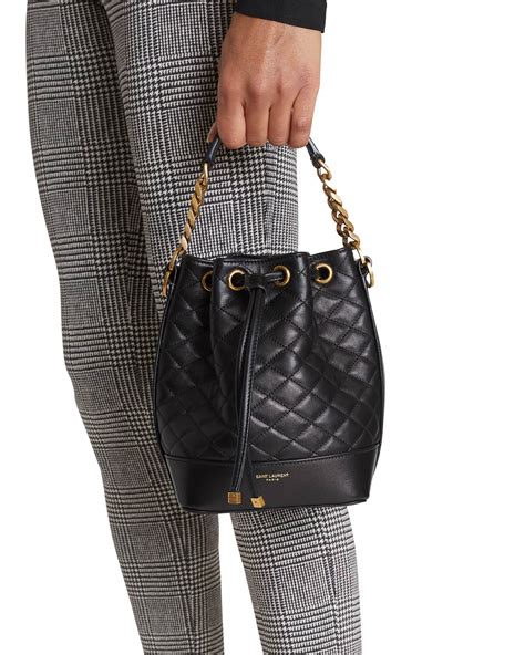 Saint Laurent Emmanuelle Small Quilted Lambskin Bucket Bag